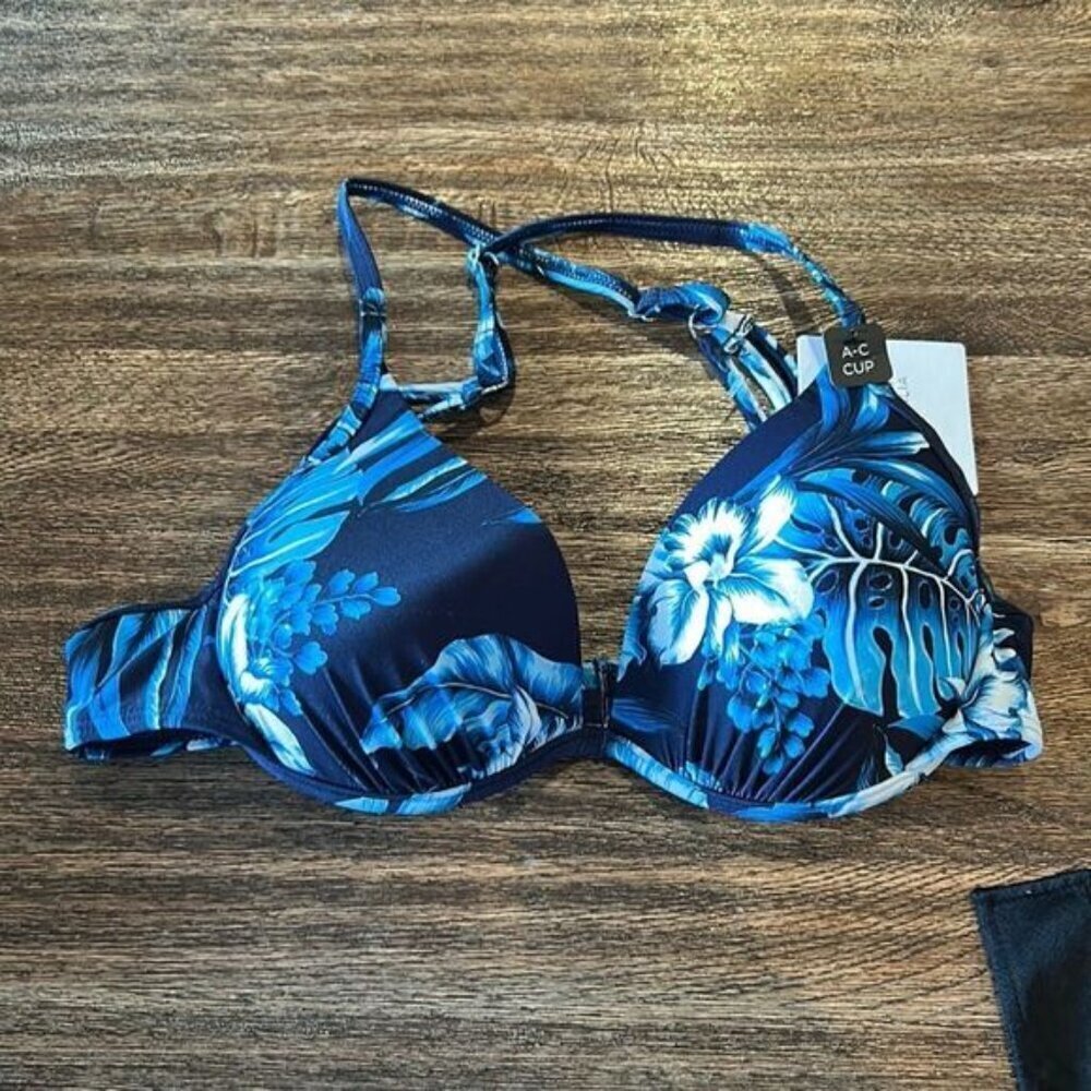 AZURA AUSTRALIA swim top blue push up underwire a/c bikini